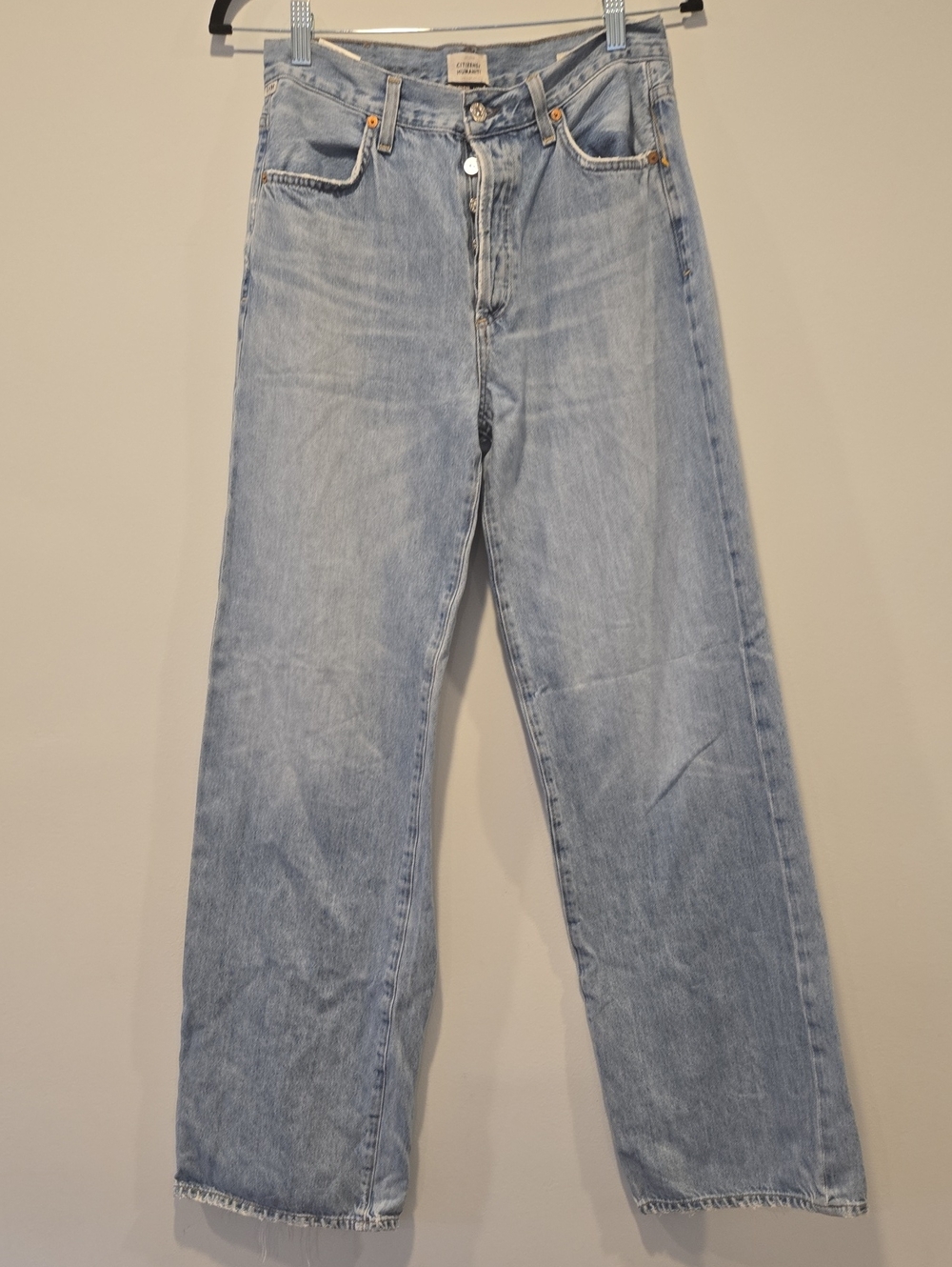 Citizens of Humanity Annina Wide Leg Jeans High Rise Light Wash Size 27